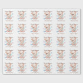 Baby shower gepersonaliseerd inpakpapier (Vlak)