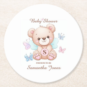 Baby shower gepersonaliseerd papier Onderzetter