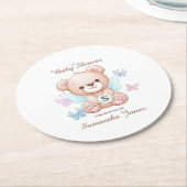 Baby shower gepersonaliseerd papier Onderzetter (Gebogen)