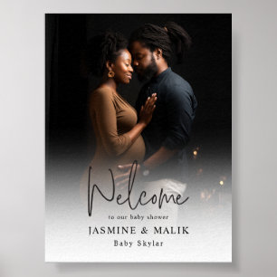 Baby shower gepersonaliseerde foto Poster van het