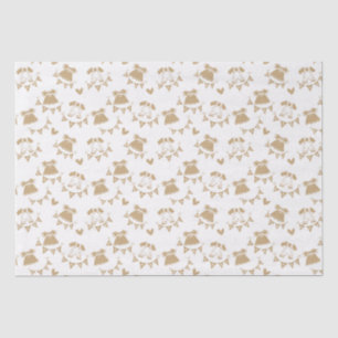 Baby shower Geslacht Neutraal Bruin en Wit Tissuepapier