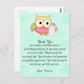 Baby shower geslachtsneutrale uil briefkaart (Voorkant / Achterkant)
