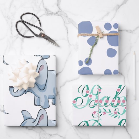 Baby shower gift wrapping paper sheet (Voorkant)