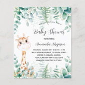 Baby shower giraffe eucalyptus budget uitnodiging flyer (Voorkant)