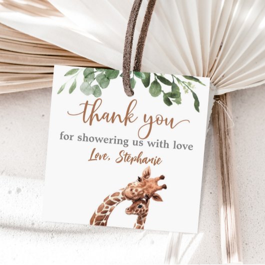 Baby shower Giraffe faveur autocollant