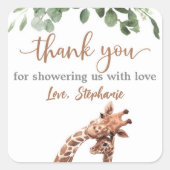 Baby shower Giraffe faveur autocollant (Devant)