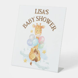 Baby shower Giraffe Reclamebord Met Voetstuk