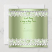 Baby shower Girl Boy Baby Mint Umbrella Pearl Kaart (Achterkant)