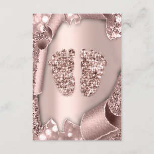 Baby shower Girl Boy Feet Glam Roos Gold 3D Effec Kaart