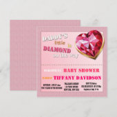 Baby shower GIRL Daddy's Little Diamond Invitation (Devant / Derrière)