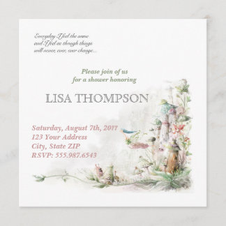 baby shower GIRL Fairytale Forest Cute Card Kaart