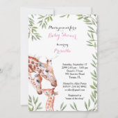 baby shower GIRL, giraffe, wit, amandelaar, blader Kaart (Voorkant)