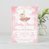 Baby shower Girl in Umbrella Invitation (Debout devant)