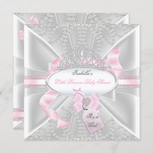 Baby shower Girl Little Princess Diamonds 3 Kaart