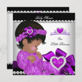 Baby shower Girl Paars Kaart (Voorkant / Achterkant)