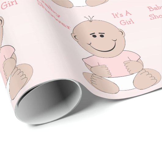baby shower Girl Personalized Cadeaupapier (Rol Hoek)