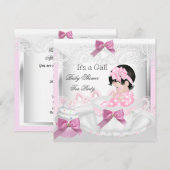 Baby shower Girl Pink Baby Teacup Cupcake 35 Kaart (Voorkant / Achterkant)