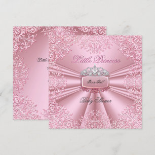  Baby shower Girl Pink Princess Tiara lace 2 Kaart