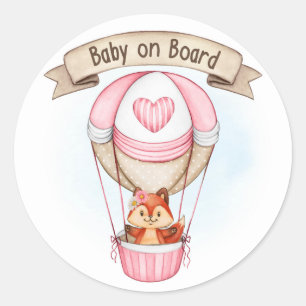 Baby shower Girl Pink Ronde Sticker