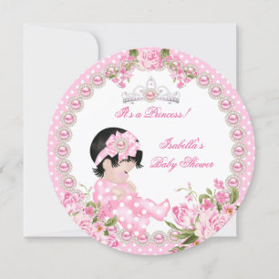  Baby shower Girl Pink Roos 3A Kaart