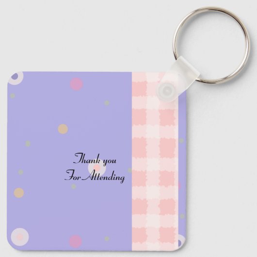 Baby shower Girl Sleutelhanger (Achterkant)