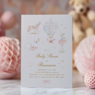Baby shower Girl Star Princess Sprookjesballerina Kaart