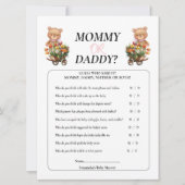 Baby shower Girl Teddy mama Dad Floral Rustic Kaart (Voorkant)