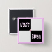 baby shower Girl Vierkante Button 5,1 Cm (Voorkant /achterkant)