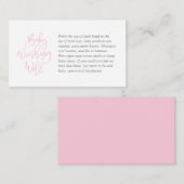 baby shower, goed, creatief roze script informatiekaartje (Voorkant / Achterkant)
