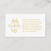 baby shower, goed wensen, creatief Gold Script Informatiekaartje (Voorkant)
