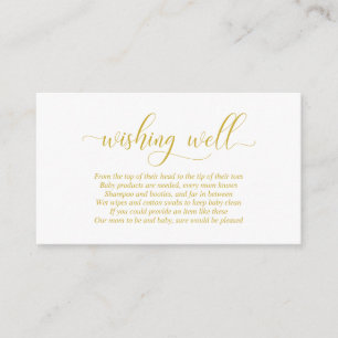 baby shower, goed wensen, modern Gold Script Informatiekaartje