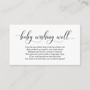 baby shower, goed wensen, modern zwart script informatiekaartje