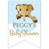 Baby shower Gold/Blue Elephant, bannière Swallowta (Troisième drapeau)