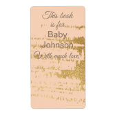 Baby shower "Gold Classic/P" Bladzijde 8 Etiket (Voorkant)