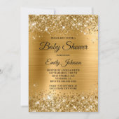 Baby shower Gold Folie Fancy script Kaart (Voorkant)