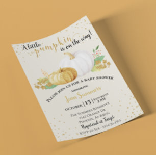 Baby shower Gold Glitter White Pumpkin Herfst herf