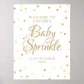 Baby shower Gold Hearts Saupoudrer Affiche de bien (Devant)