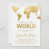 Baby shower | Gold Map Kaart (Voorkant)