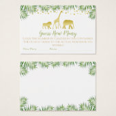 Baby shower Gold Safari Devine Combien De Carte De (Devant & derrière)