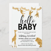 Baby shower Gold Safari Invitation (Devant / Derrière)