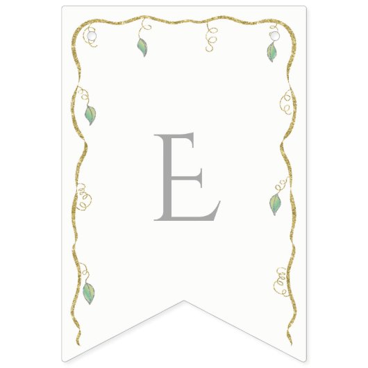 Baby shower Gold/Silver Castle Swallowtail Banner (Tweede vlag)