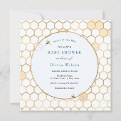 Baby shower Golden Bee Boy Invitation (Devant)