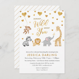 Baby shower Golden Safari Thème Invitation