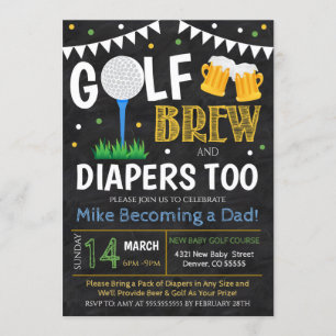 Baby shower Golf en Beer Kaart