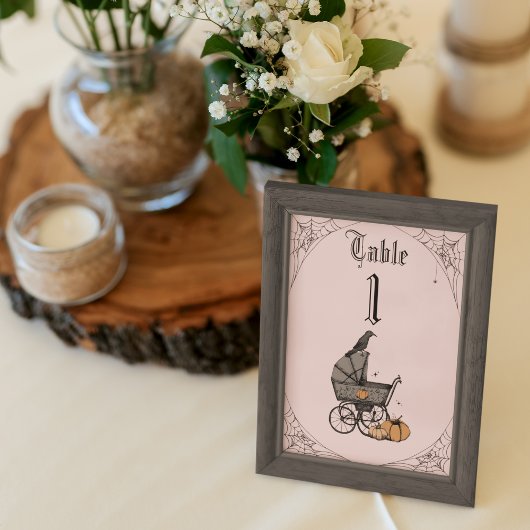Baby shower gothique rose pâle Numéro de table