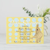 Baby Shower Goud Baby Olifant Blauw Kaart (Staand voorkant)