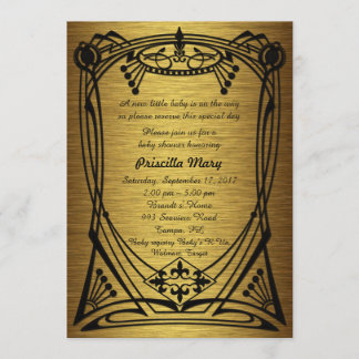 Baby Shower goud great-Gatsby. Kaart