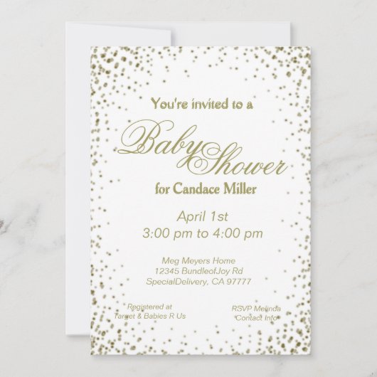 Baby Shower | GoudConfetti Kaart (Voorkant)