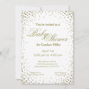 Baby Shower GoudConfetti Kaart