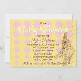 Baby shower gouden Baby olifant Kaart